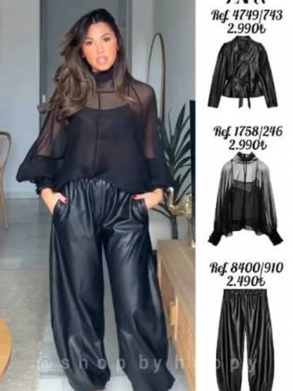 ZARA FAUX LEATHER BALLOON PANTS ZW COLLECTION - Picture 4 of 4
